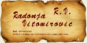 Radonja Vitomirović vizit kartica